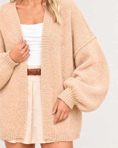CloudKnit™ Oversized Lantern Sleeve Cardigan