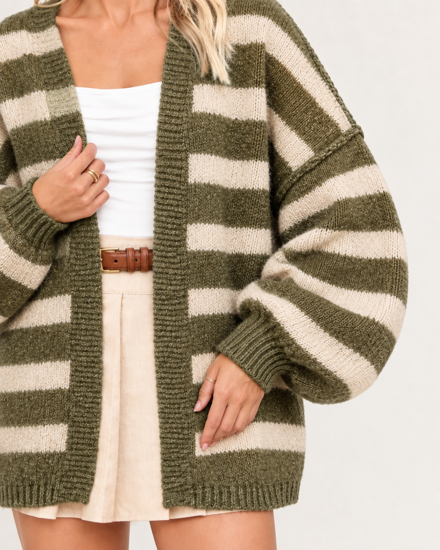 CloudKnit™ Oversized Lantern Sleeve Cardigan