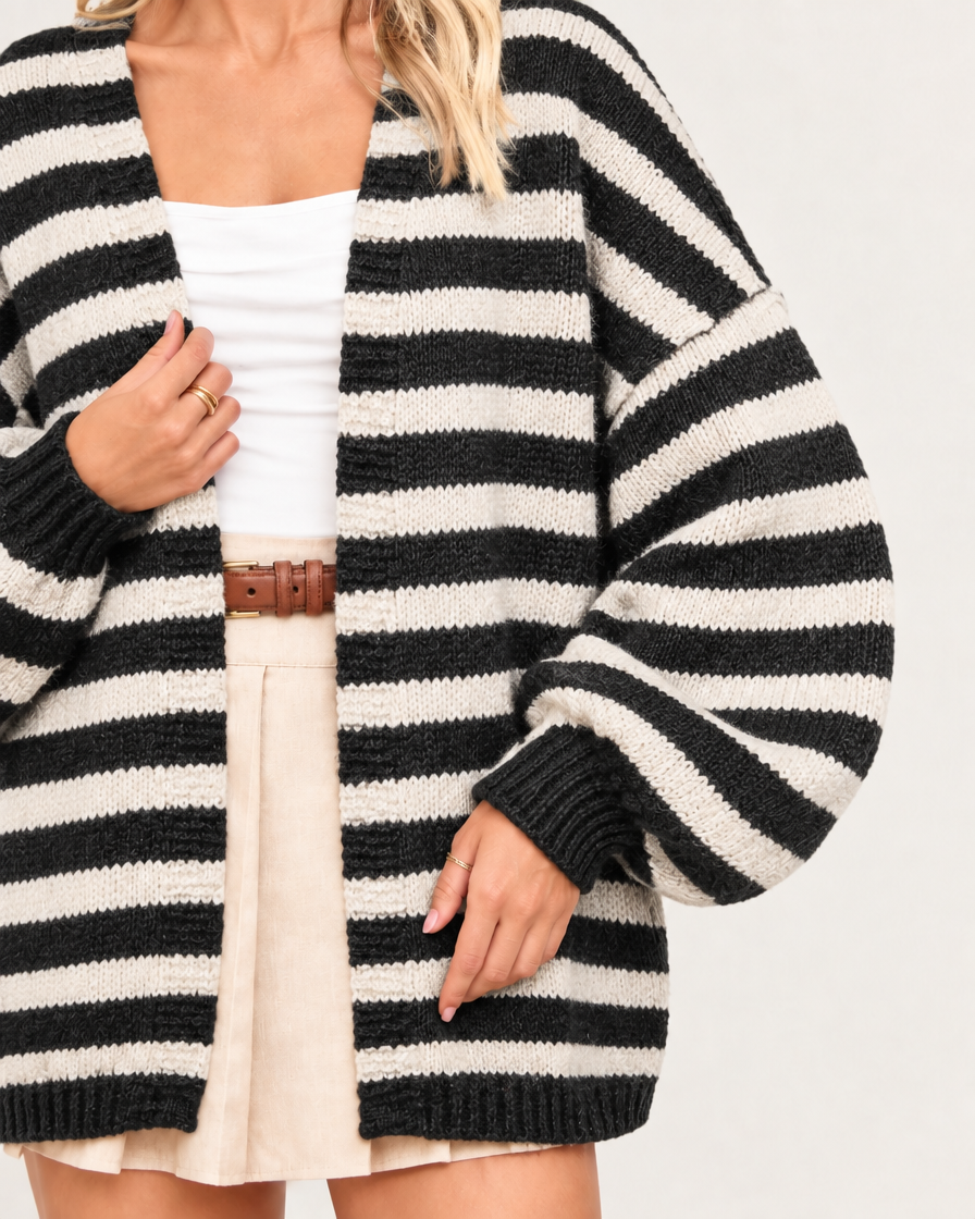 CloudKnit™ Oversized Lantern Sleeve Cardigan