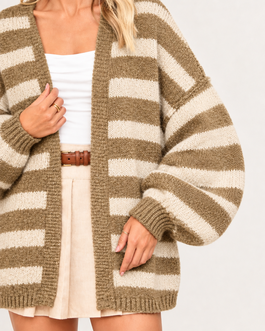 CloudKnit™ Oversized Lantern Sleeve Cardigan