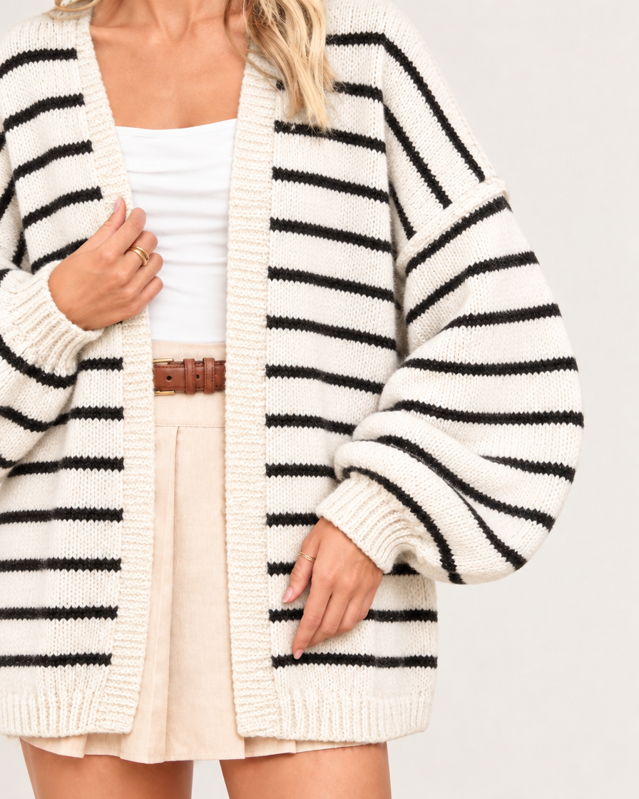 CloudKnit™ Oversized Lantern Sleeve Cardigan