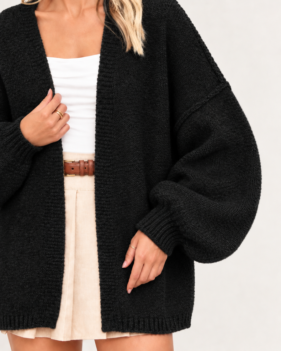 CloudKnit™ Oversized Lantern Sleeve Cardigan