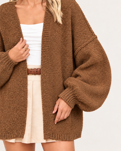 CloudKnit™ Oversized Lantern Sleeve Cardigan