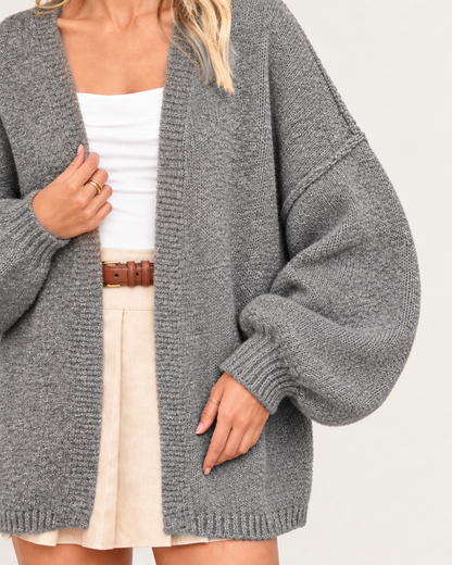 CloudKnit™ Oversized Lantern Sleeve Cardigan