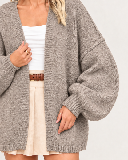 CloudKnit™ Oversized Lantern Sleeve Cardigan