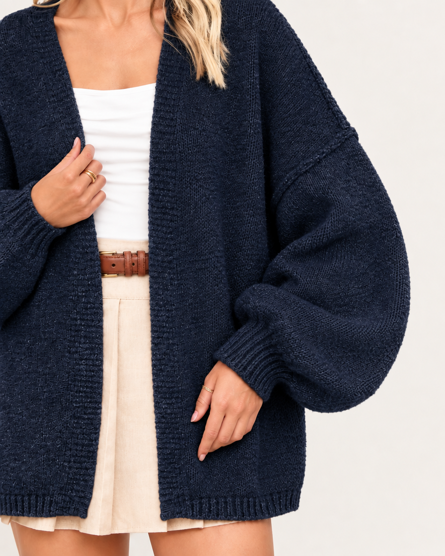 CloudKnit™ Oversized Lantern Sleeve Cardigan