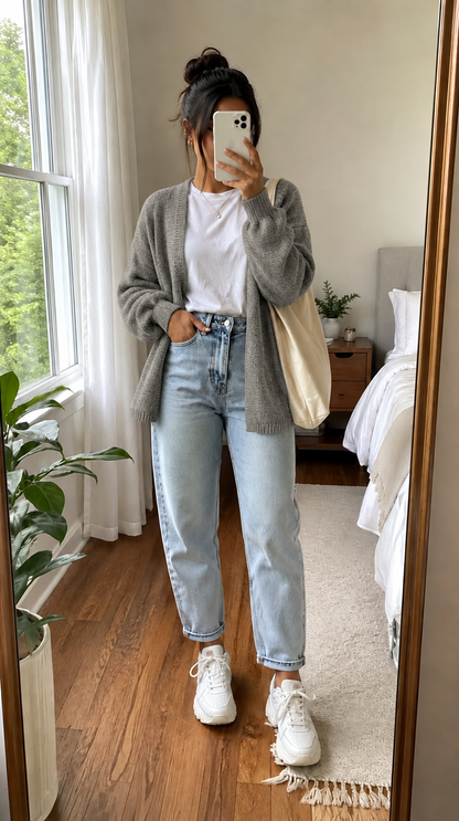 CloudKnit™ Oversized Lantern Sleeve Cardigan