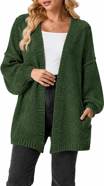 CloudKnit™ Oversized Lantern Sleeve Cardigan