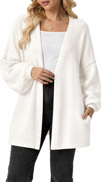 CloudKnit™ Oversized Lantern Sleeve Cardigan