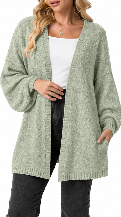 CloudKnit™ Oversized Lantern Sleeve Cardigan