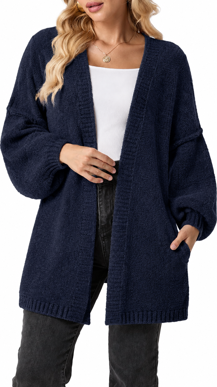 CloudKnit™ Oversized Lantern Sleeve Cardigan